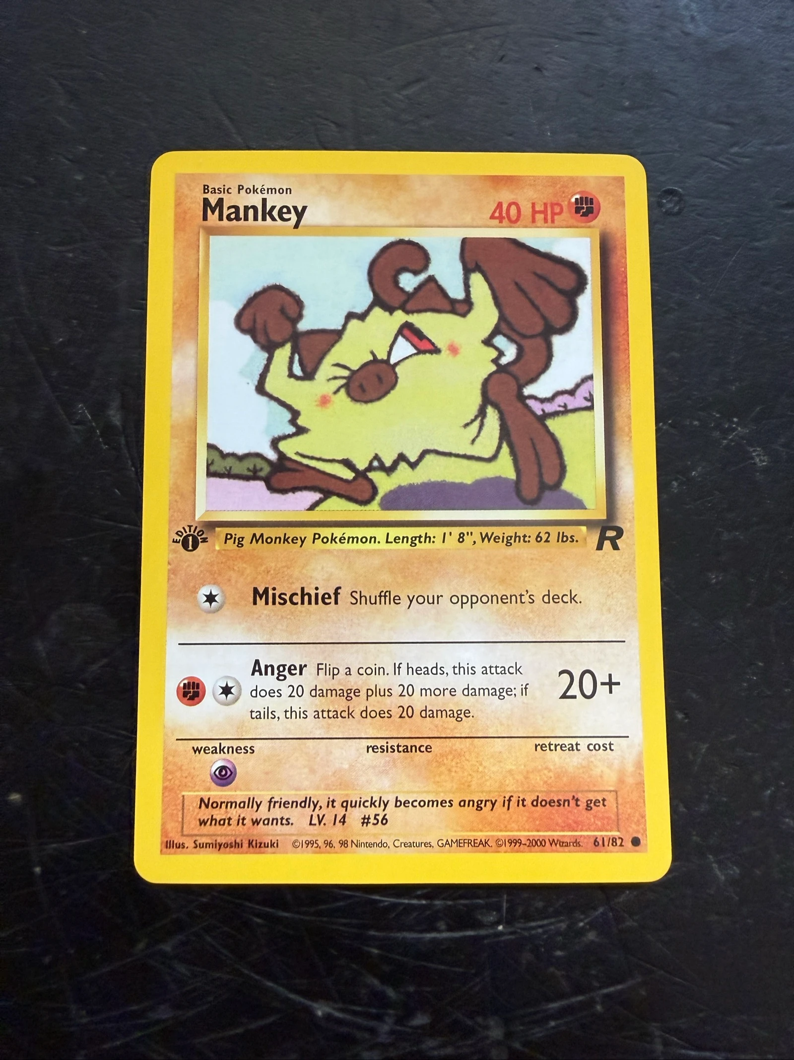 Carta Pokemon mankey Rocket First Edition 